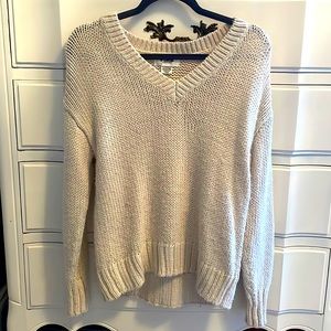 Cream colored, Pink victoria secret sweater, Size xs but can fit up to medium